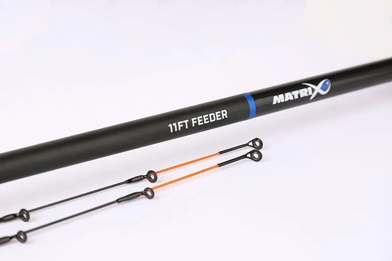 Фидерное удилище Matrix 11ft Feeder с кольцами и оранжевой вершинкой для карпфишинга